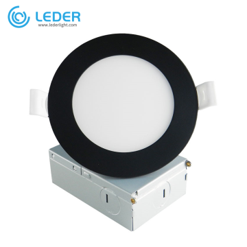 Panel de luz LED redondo negro 9W LEDER