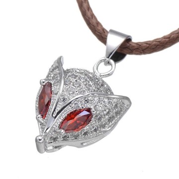 wholesale silver ruby jewelry zircon rhinestone fox jewelry