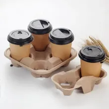 Eco-Friendly Paper Pulp Cup Carrier Tray