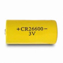 Lithium Manganese Dioxide Battery with 3.0V Rated Voltage, 6,000mAh Rated Capacity