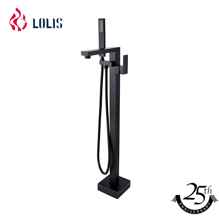 02282B Single Handle Black Color Square Hot Cold Water Sink Kitchen Faucet