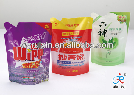 Stand up bag for liquid detergent/ shampoo