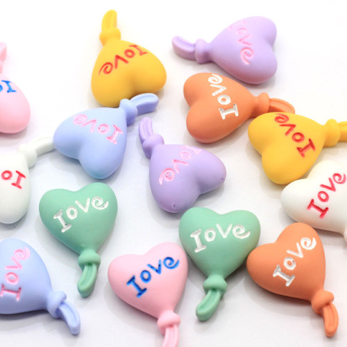 Kawaii Rein Beads Balloon LOVE Ornamento colorato Charms Flatback Decorazione fatta a mano Portachiavi Fare ciondoli Finding