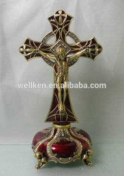 tin alloy jesus figures,metal cross jesus figurines