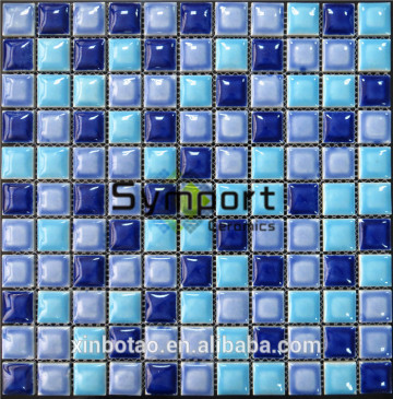 blues glazed ceramic mosaic tile