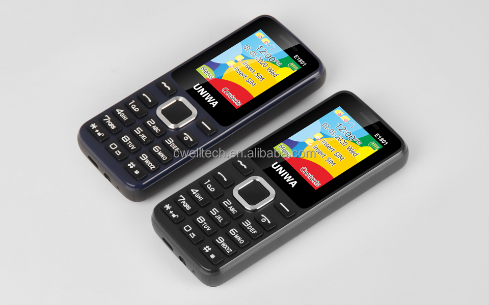 In Stock UNIWA E1801 1.77Inch Screen Unlocked 2G GSM Basic Phone Low Price Dual SIM Card Dual Standby Feature Phone