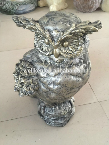 Magnesia owl sculptures,fiber clay resin hawk figures