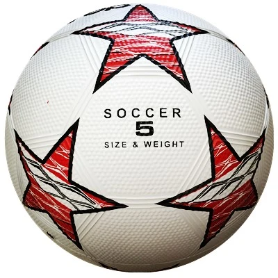 White Color Rubber Soccer with Star Logo for Promotion Gifts