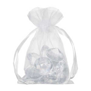 pretty quatity white drawstring organza pouch