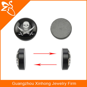 fake ear stretchers, fake skull plug earrings for men, magnetic ear earring plugs ear tunnel