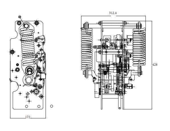 Factory produced 35kV 40.5kV double spring modular operating mechanism circuit breaker prices