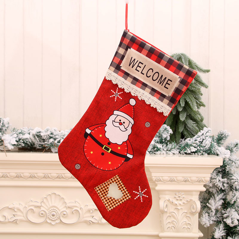 New polyester fabrics extra large Christmas stockings Christmas decoration supplies Christmas gift bag