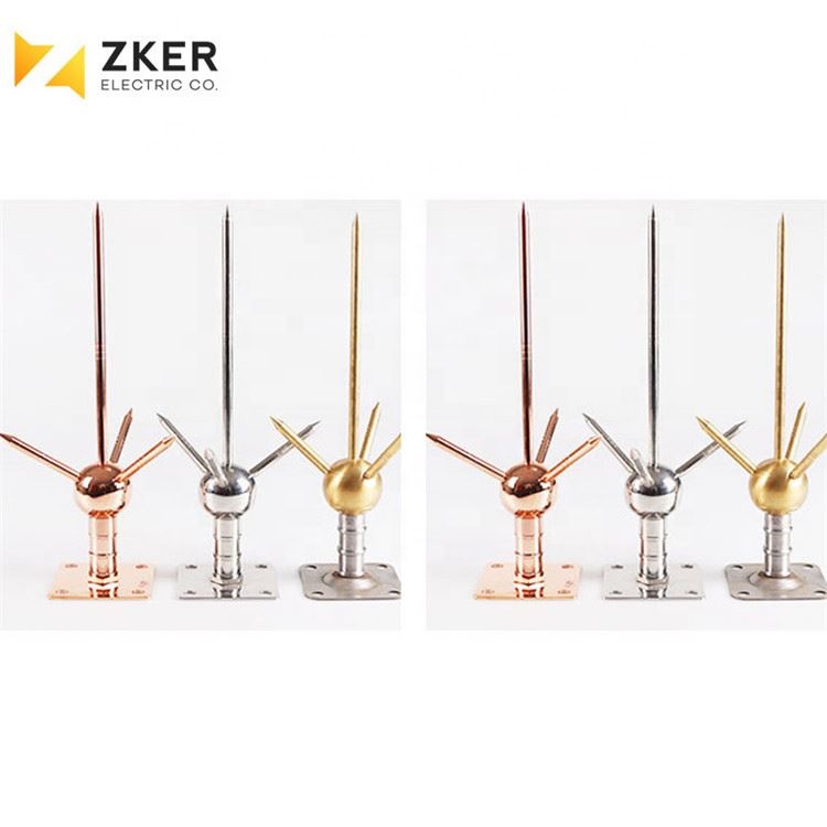 High Conductivity Copper/Brass Lightning Rod Equipment Earth Rod For Lightning Protection System