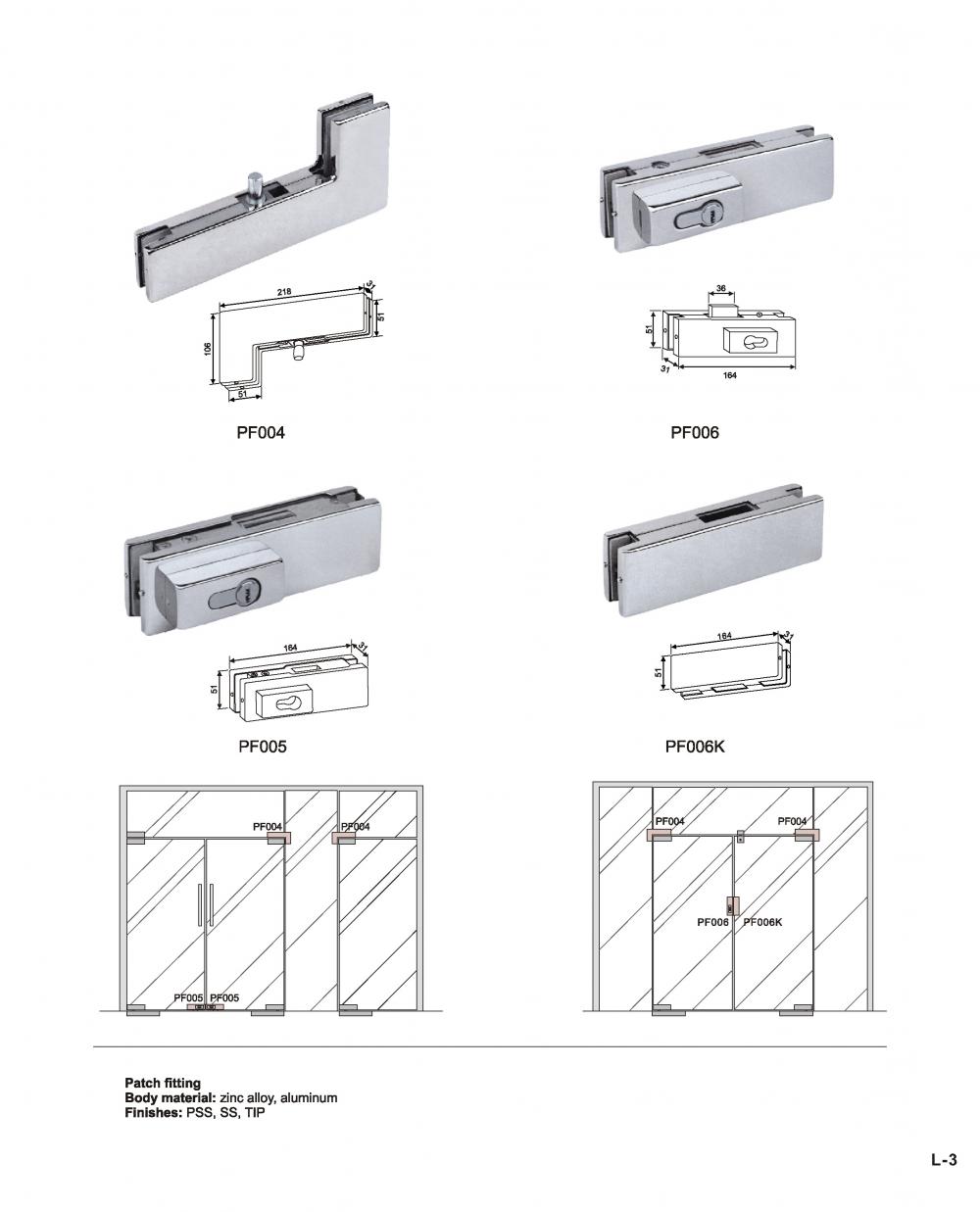 Custom Glass Door Patch Fiftting Wholesale