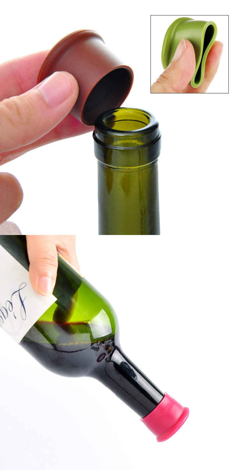 BPA free Bottle Cap Reusable Vacuum Silicone Wine Bottle Stopper