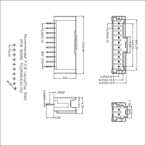 2.00mm Pitch 180 Degree DIP Headers