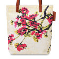 Beach style bright canvas tote bag