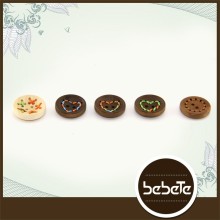 2-hole thread wooden sewing buttons ,heart shaped covered buttons