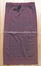 Fancy skirt designs rayon nylon lurex blended drawstring jersey knitted max skirt