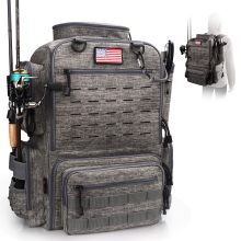 Multifunction Heavy Duty Fishing Backpack with Rod Holder and Durable Lure Storage