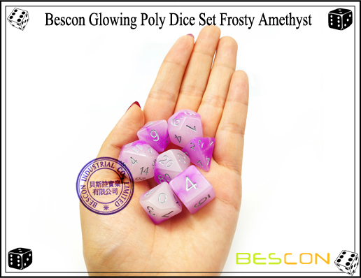 Bescon Glühende Poly Würfel Set Frosty Amethyst-10 Bescon Glowing Poly Dice Set Frosty Amethyst-10