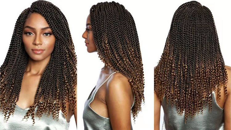 Pre-twisted Soft Coily ends Senegal Twist Crochet Braids Curly