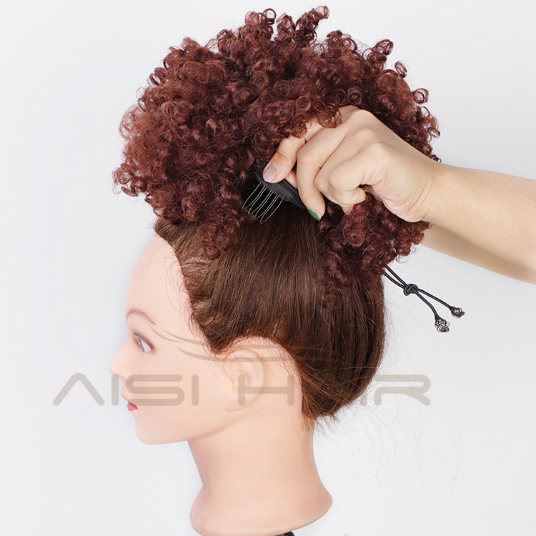 Aisi Hair Afro Puff Kinky Curly Hair Bun Ponytail Wrap Drawstring Multi Color Afro Curly Ponytail Hairpiece Hair Extensions