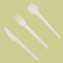 Competitive Price Biodegradable Plant Starch Cutlery 7'' PSM Knife Fork Spoon Set