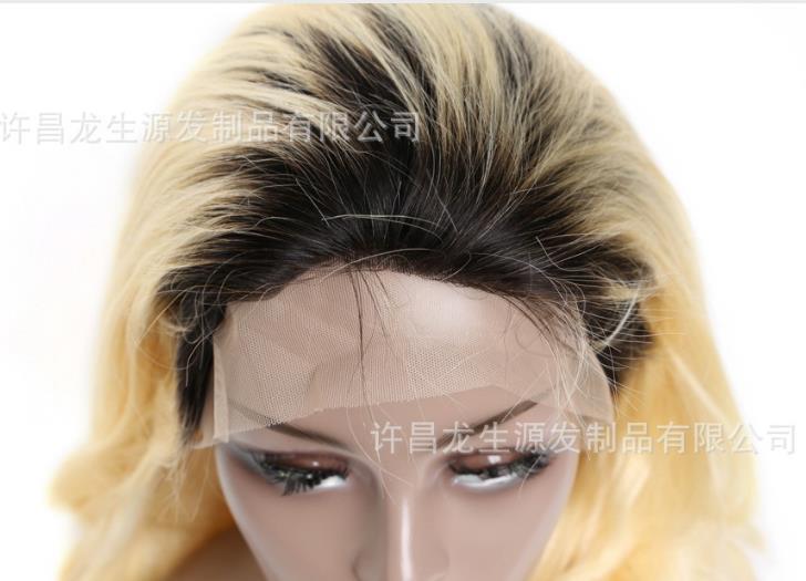 1B 613 Full Lace Wig Human Hair Body Wave, Transparent Lace Colour Remy #613 Blonde 100% Virgin Human Hair Full Lace Wigs