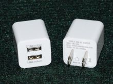 Dual USB Port AC Wall Adapter Charger for iPhone and iPad