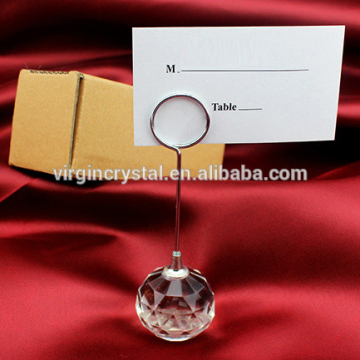 Wholesale cut crystal ball place name card holder for wedding table centerpieces