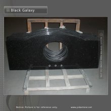 black galaxy, black granite countertop