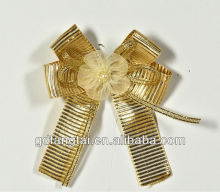 Striped grosgrain ribbon hair bows with headband for Christmas decoration