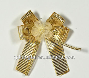 Striped grosgrain ribbon hair bows with headband for Christmas decoration