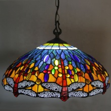 Tiffany-Style Dragonfly Pendant Lamp - 18 inches Wide