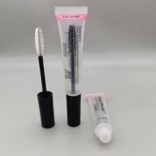 Clear squeeze empty lipgloss tube packaging with brush