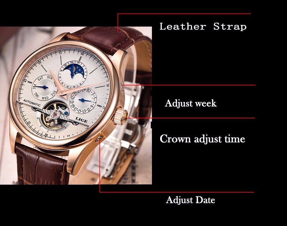 2021 Men Watches LIGE Brand Sport Watches For Mens Mechanical Clock Man Casual Military Waterproof Wrist Watch relogio masculino