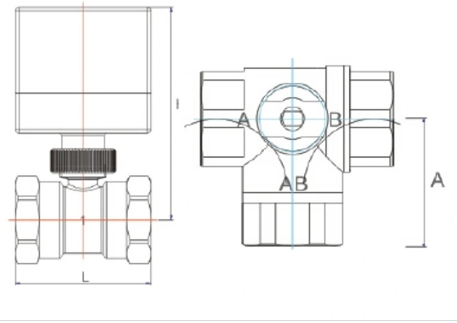 Ce Approved 1/2''-1''inch Mixing Motorized Valve with Rotary Actuator