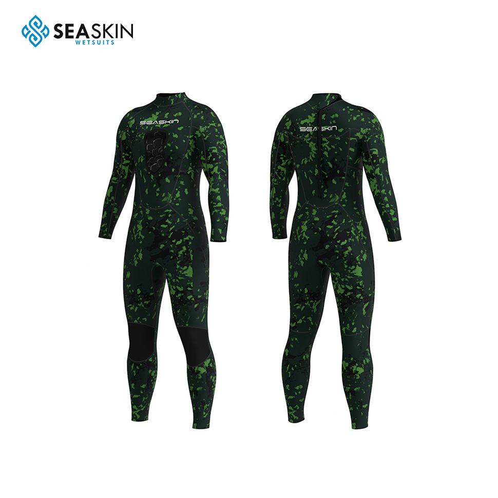 Seaskin 2mm neoprene एक टुकड़ा wetsuit पुरुषों के लिए वापस ज़िप लंबी आस्तीन डाइविंग सूट