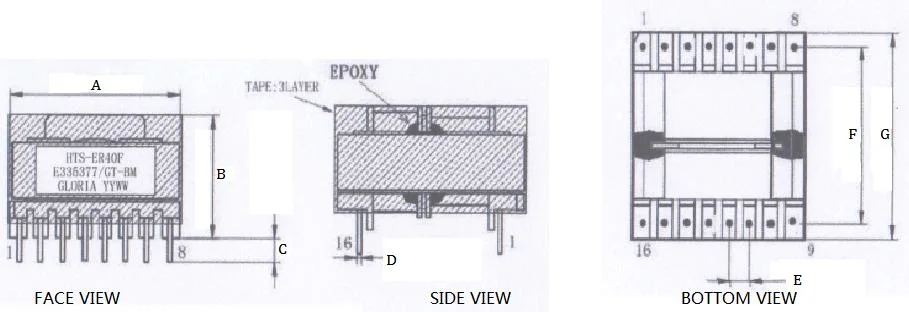 High Voltage High Frequency Er40 SMPS Electronic Transformer for Power Adapter