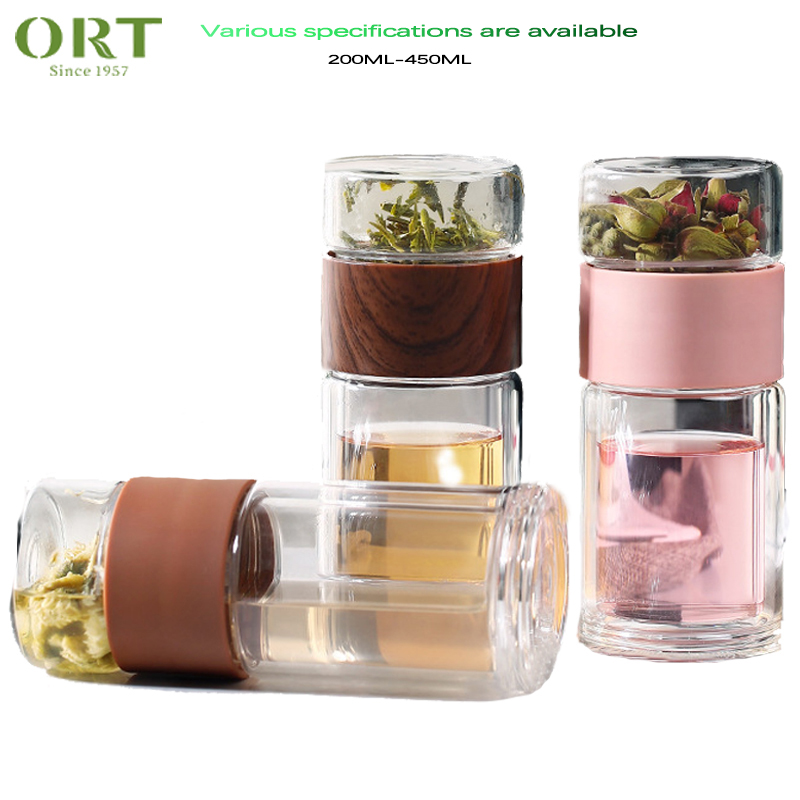 Separation of Tea And Water Tea Cup and Water Cup 200ML 450ML Factory Wholesale High borosilicate glass Cup