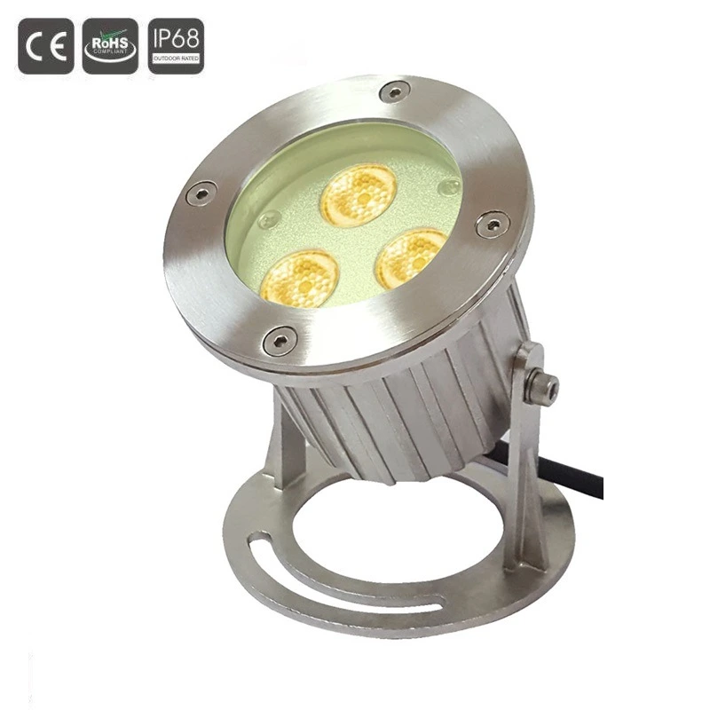 3X3w Stainless Steel IP68 LED Underwater Projector Light