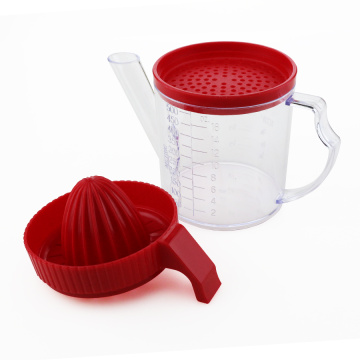 Multifunktionell plast citron squeezer med mätning Cup