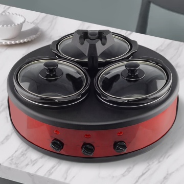 2021 New Electric Vintage 3 Quart Slow Cooker - 3 in 1 Buffet Cooker