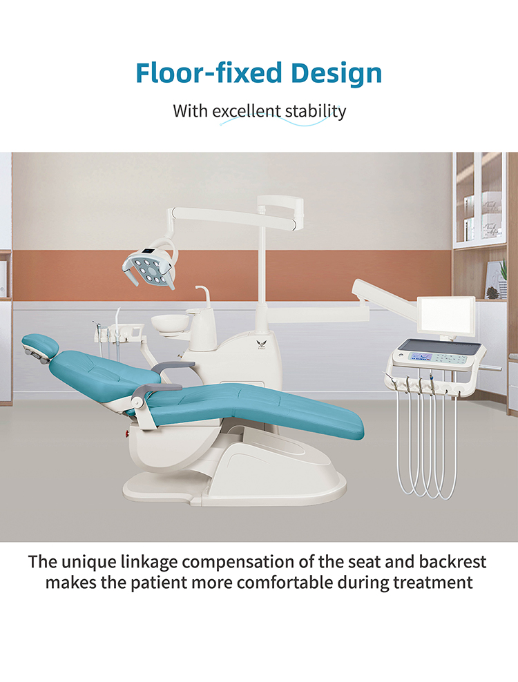 Top-mount Dental Chair with Rotatable 90 Spittoon