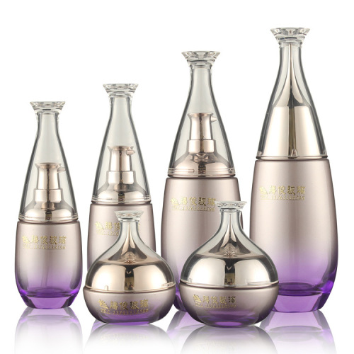 Cosmetics transparent glass bottle skin care package