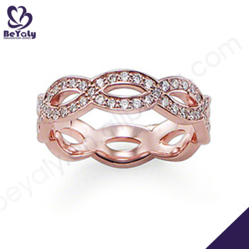 Luxurious shiny infinite cz plating gold finger ring