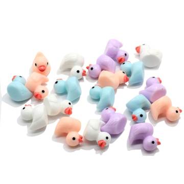 100 Pieces Miniature Colorful Duck Duckling Small Pasture Statue Figurine Micro Crafts Ornament Miniatures DIY Garden Decor