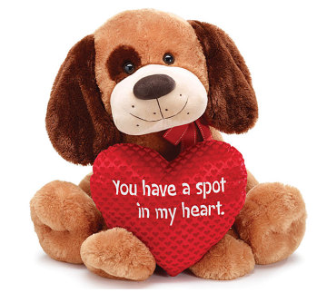 valentine day plush toys pug dog, valentine stuffed dog, valentine plush dog with heart