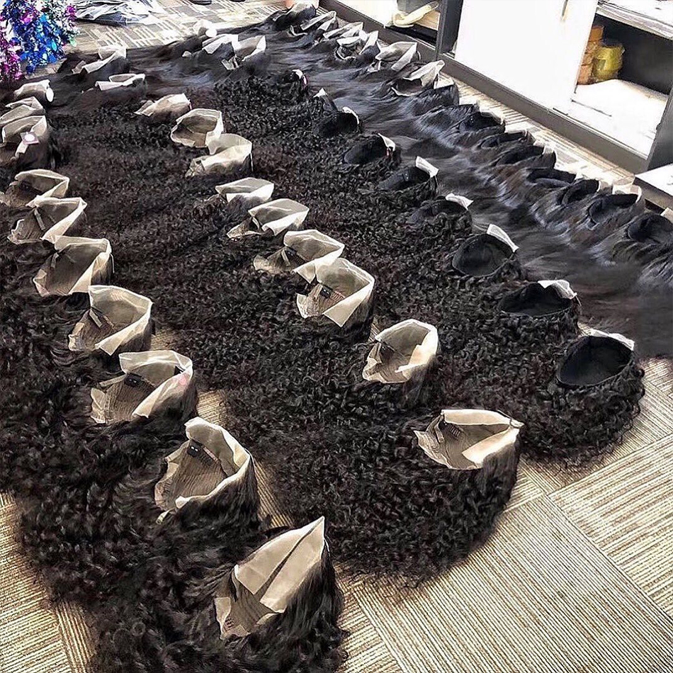 10A high Grade 100% Brazilian Human Hair Wig Water Wave Curly Headband Wig No Lace Front Hair Manufacturer Headband Wig